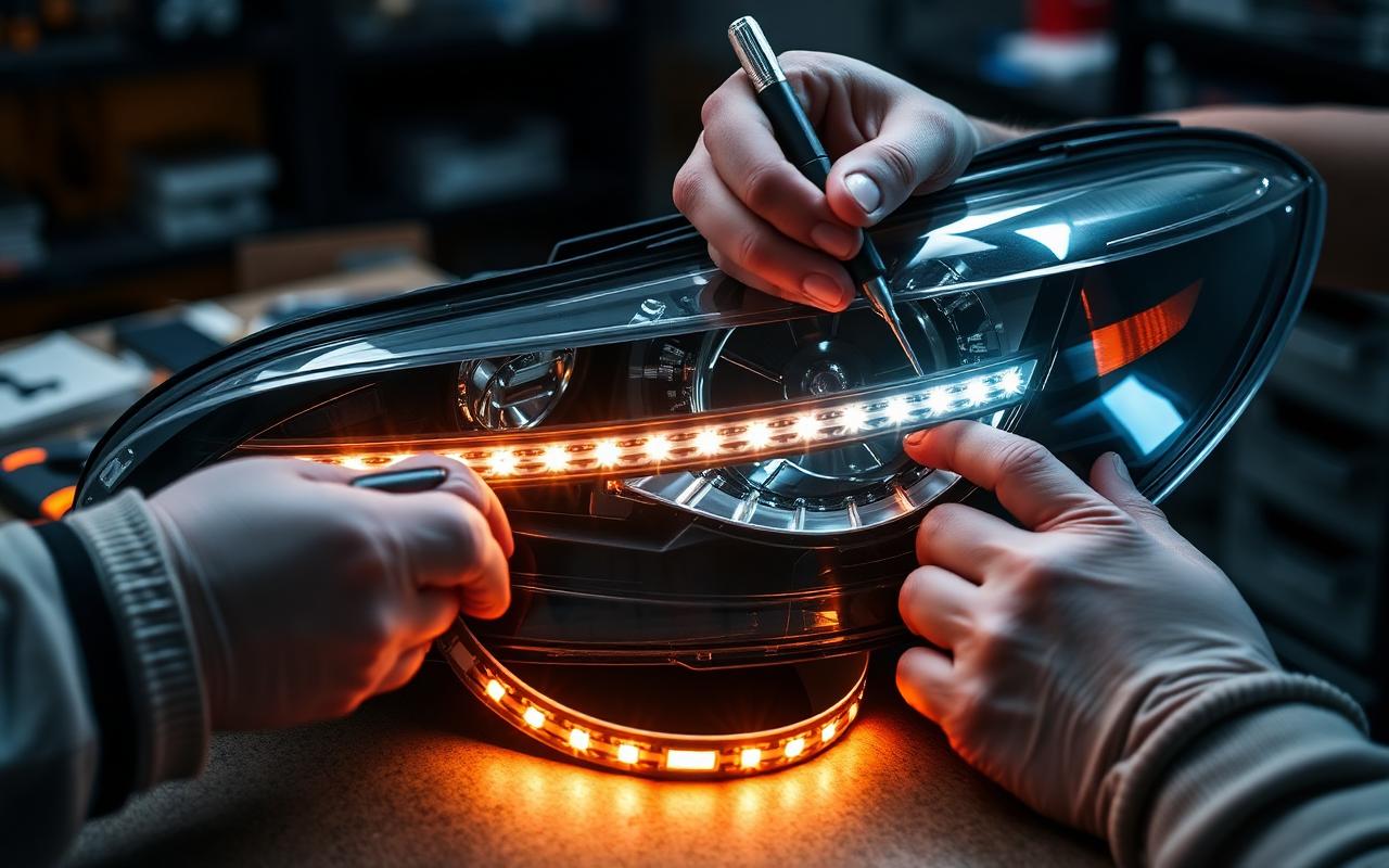 Uszkodzona lampa LED vs naprawiona